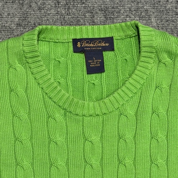 Brooks Brothers Cable Knit Sweater, Size L - Picture 2 of 5